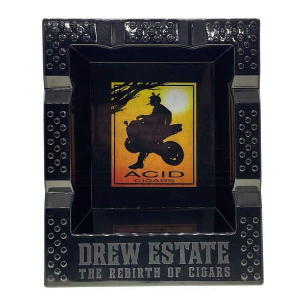Drew Estate Black Acid Melamine 6 Cigar Ashtray Top View