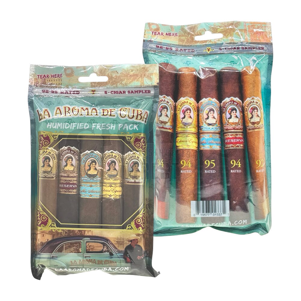 tobacco 95 La Aroma de Cuba 93-95 Rated 5 Cigar Fresh Pack Sampler – Cigars Direct