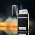 Rocky Patel The H.E. Single Flame Lighter Black open with Flame