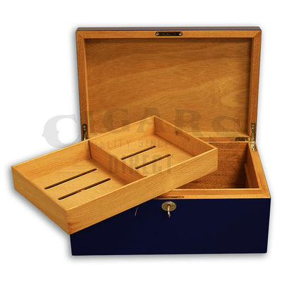 Midnight Black 100 Count Humidor Open with Tray