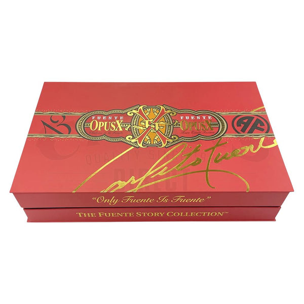 Arturo Fuente OpusX Crystal Two Piece Ashtray - Red Closed Box Front View