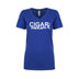 Blue CIGARx Womens Hockey Edition with Bolt V-Neck T-Shirt