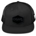 CIGARX Black Flat Trucker Snapback with Blackout Rogue Patch