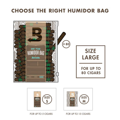 Large Boveda Humidor Bag Capacity