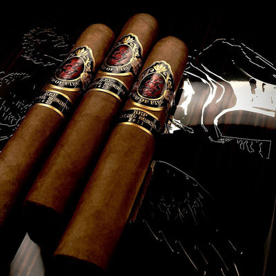2023 God of Fire Gran Toro Macassar Closed Box Cigars on Top