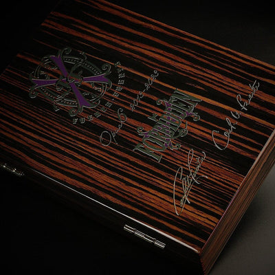 2023 Opus6 Travel Humidor and Cigars Macassar Closeup