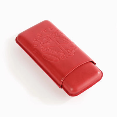 The OpusX Society Spanish Nobuk 3 Cigar Case Ferrari Red Closed