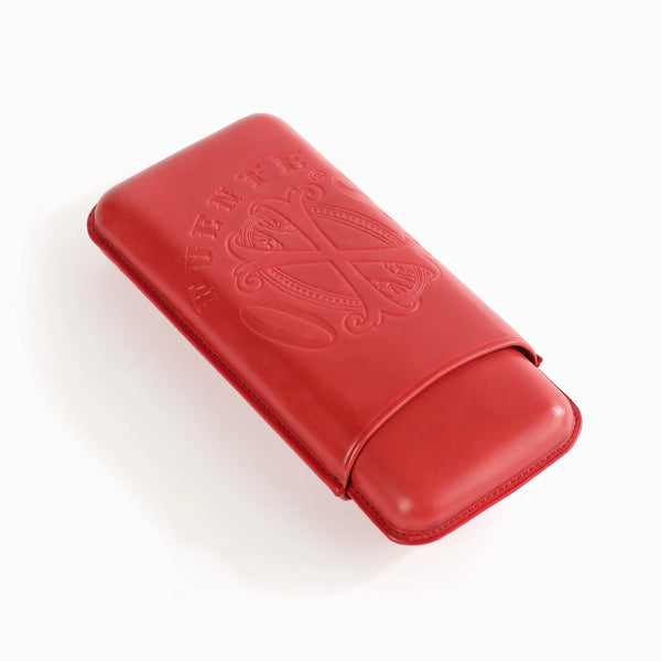 The OpusX Society Spanish Nobuk 3 Cigar Case Ferrari Red Closed