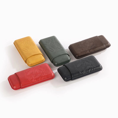 The OpusX Society Spanish Nobuk 3 Cigar Cases closed