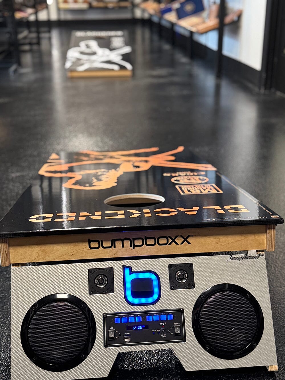 BLACKENED S84 / M81 Bumpboxx Pro Cornhole with BT Speakers | Get