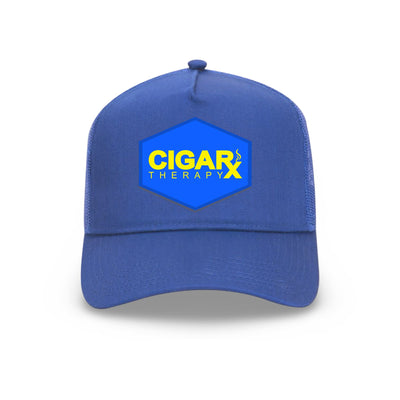 Royal Blue Curved Trucker with Yellow on Blue Patch