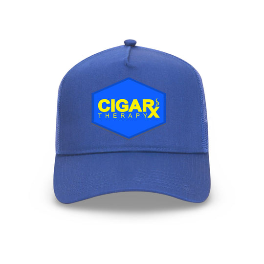 Royal Blue Curved Trucker with Yellow on Blue Patch