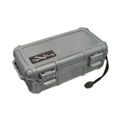 Cigar Caddy 10 Count Dark Gray Waterproof Travel Humidor Closed 