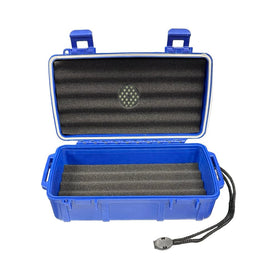 Cigar Caddy 10 Count Royal Blue Waterproof Travel Humidor Open