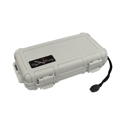 Cigar Caddy 5 Count Light Gray Waterproof Travel Humidor Closed