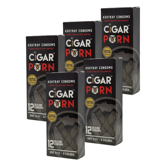 Cigar Pxrn Ashtray Condoms - 5 Boxes of 12