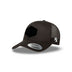 Black Curved Trucker with Blackout Patch Angled