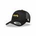 Black Curved Trucker with Gold Classic Patch Side View