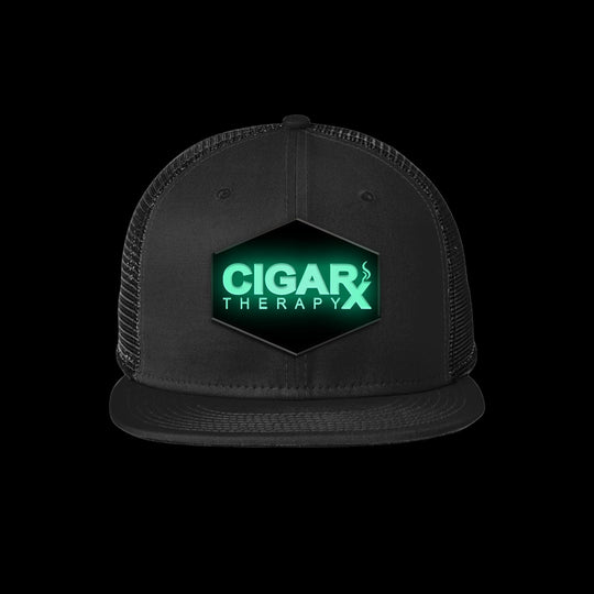 Black Flat Trucker w/ Black Classic GLOW in the Dark Patch L.E.