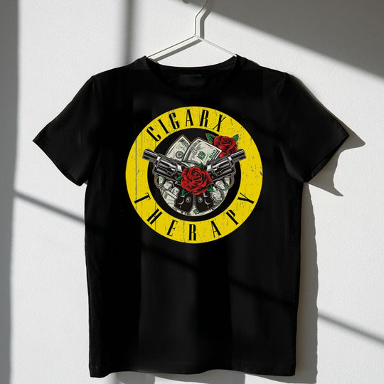 CIGARx Therapy Money Guns & Petals Crew Neck T-Shirt