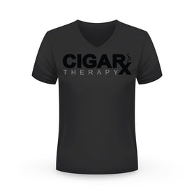 CIGARx Black w/ Black Logo V-Neck T-Shirt