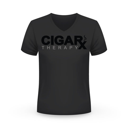 CIGARx Black w/ Black Logo V-Neck T-Shirt