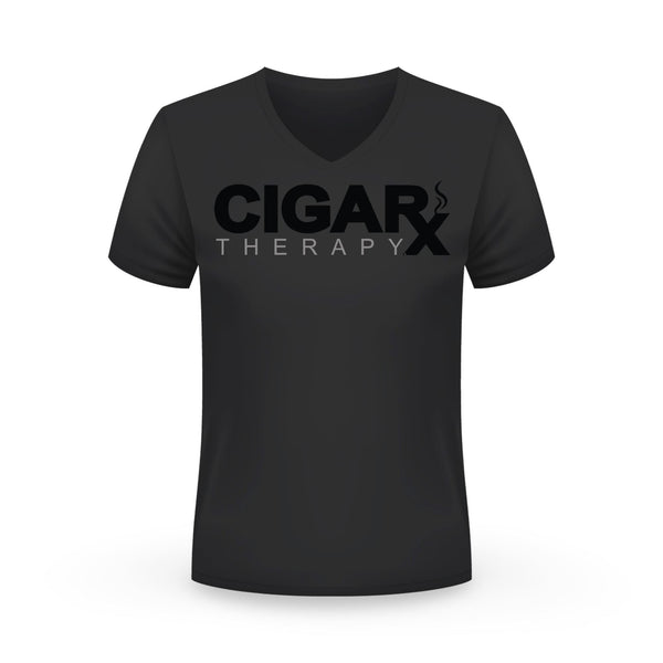 CIGARx Black w/ Black Logo V-Neck T-Shirt