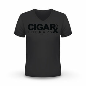 CIGARx Black w/ Black Logo V-Neck T-Shirt