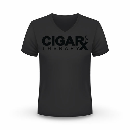 CIGARx Black w/ Black Logo V-Neck T-Shirt