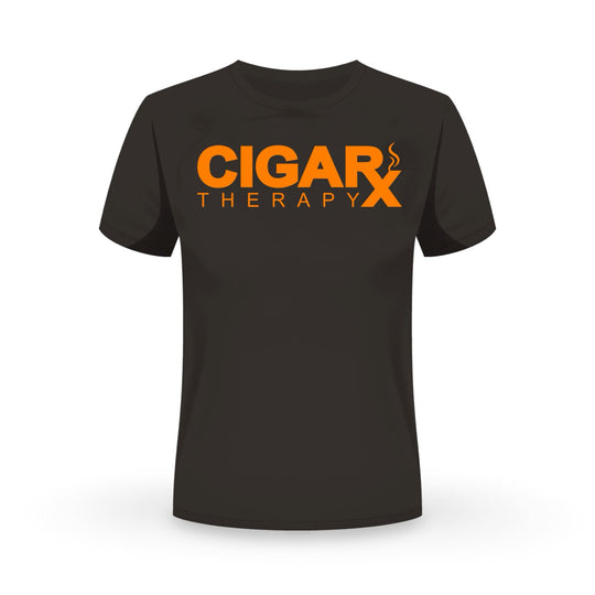 CIGARx Black w/ Orange Logo Crew Neck T-Shirt