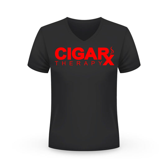 CIGARx Black w/ Red Logo V-Neck T-Shirt