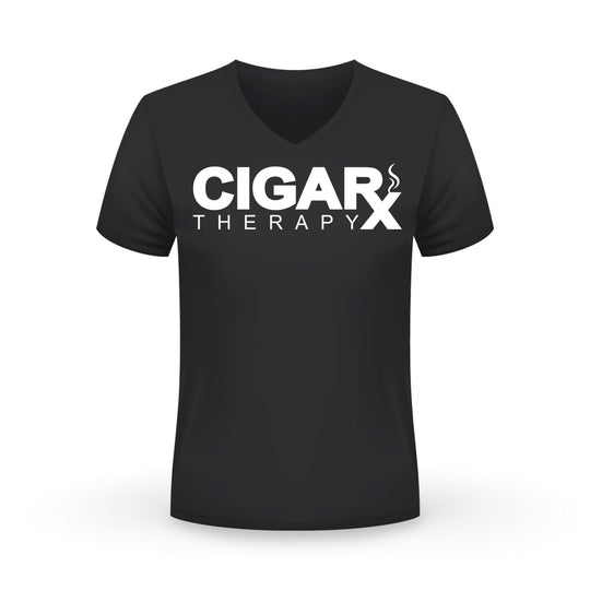 CIGARx Black w/ White Logo V-Neck T-Shirt