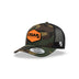 Camo Curved Trucker with Black on Orange Patch