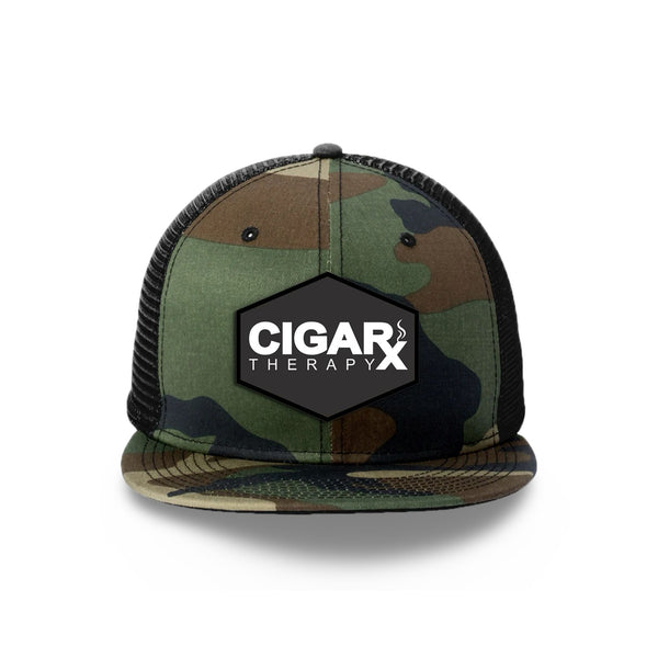 Camo Flat Trucker w/ Black Classic GLOW in the Dark Patch L.E.