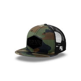 Camo Flat Trucker with Blackout Patch Side View