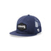 Navy Blue Flat Trucker with Black Classic Patch