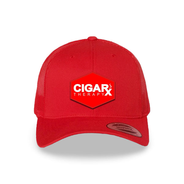 Red Curved Trucker with Red Classic Patch