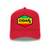 Red Curved Trucker with Reggae Rasta Flag Patch