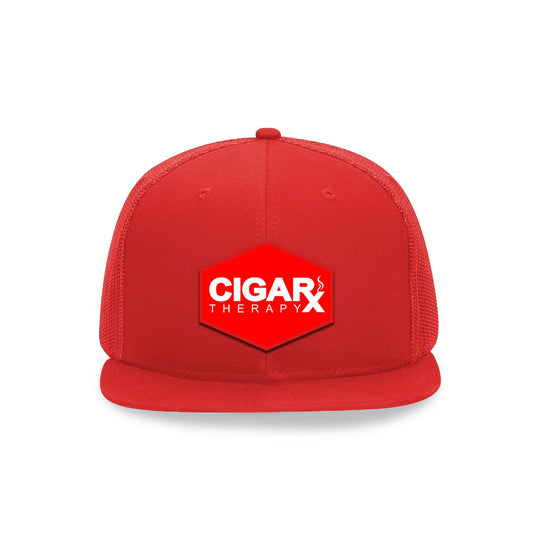 Red Flat Trucker with Red Classic Patch