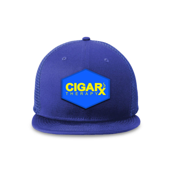 Royal Blue Flat Trucker with Yellow on Blue Patch