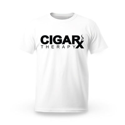 CIGARx White w/ Black Logo Crew Neck T-Shirt