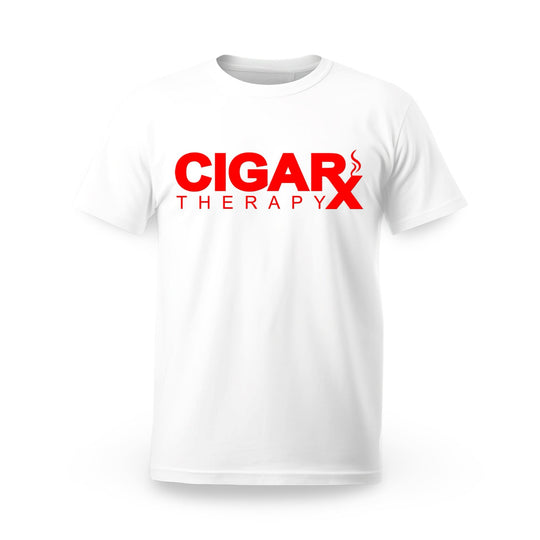 CIGARx White w/ Red Logo Crew Neck T-Shirt
