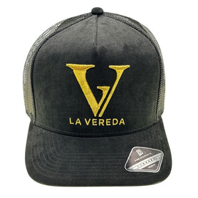 Crowned Heads La Vereda Black Suede Trucker Hat