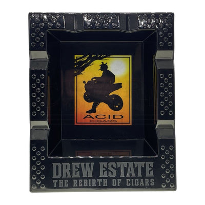 Drew Estate Black Acid Melamine 6 Cigar Ashtray Top View