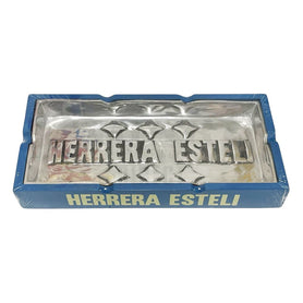 Herrera Esteli Blue with Yellow Metal Ashtray Front View
