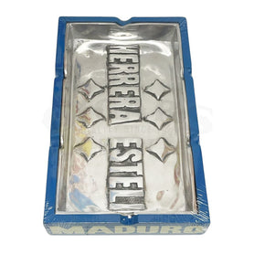 Herrera Esteli Blue with Yellow Metal Ashtray Side View
