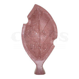 Dunbarton Limited Edition Stone Carved Tobacco Leaf Ashtray Dark Pink Top View