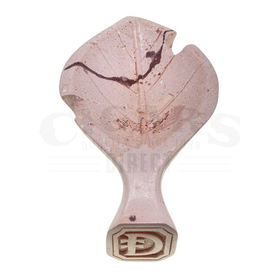 Dunbarton Limited Edition Stone Carved Tobacco Leaf Ashtray Light Pink with Line Front View