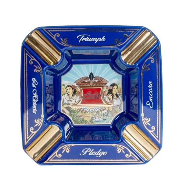 E.P. Carrillo Blue 4 Cigar Ashtray Top View