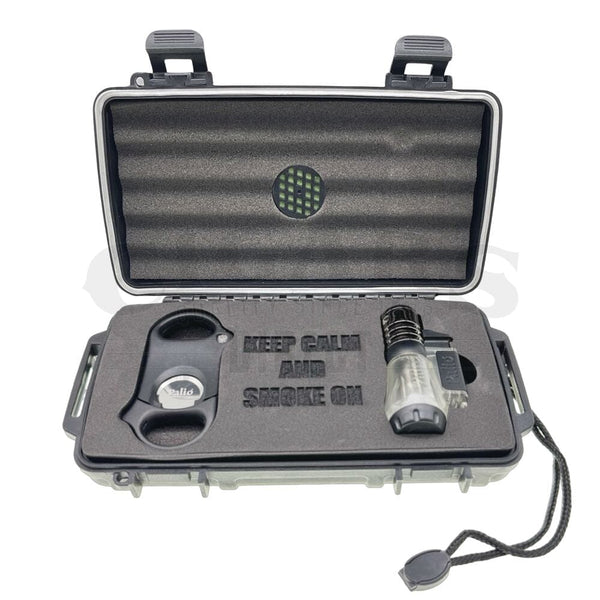 🎁 Keep Calm & Smoke On 5ct. Cigar Caddy w/Palio Lighter and Cutter (100% off)